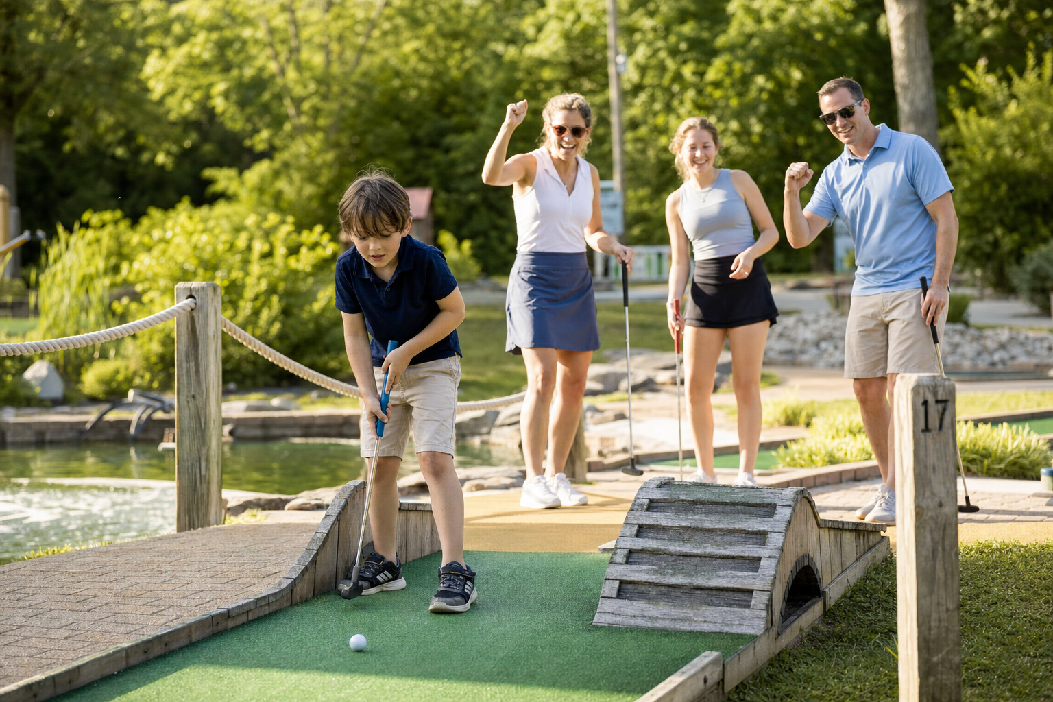 Outdoor midgetgolf parcours in natuurlijke omgeving