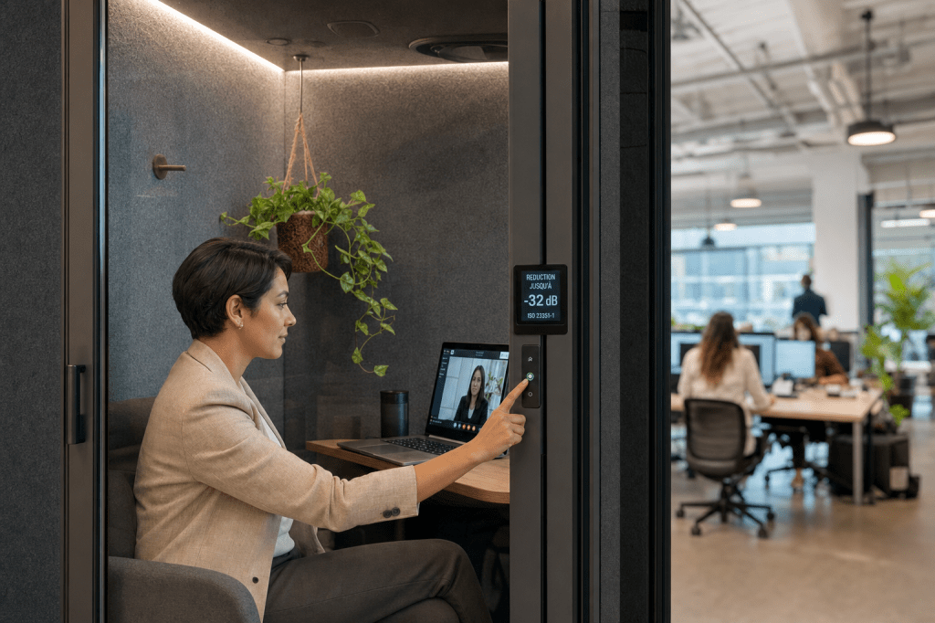 Hoe kies je de juiste geluidsdichte cabine op basis van decibelreductie, ventilatie en gebruik (bellen, focuswerk of meetings)?